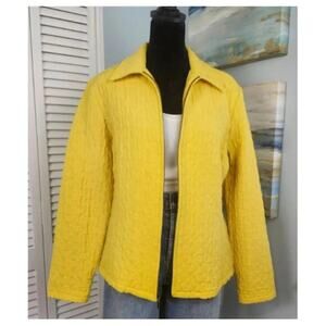 Quilted Jacket Size Small Yellow Vintage Nouveaux